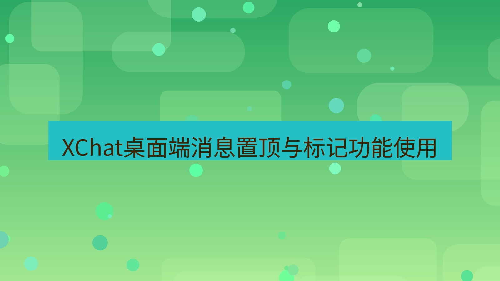 xchat桌面端 XChat桌面端消息置顶与标记功能使用