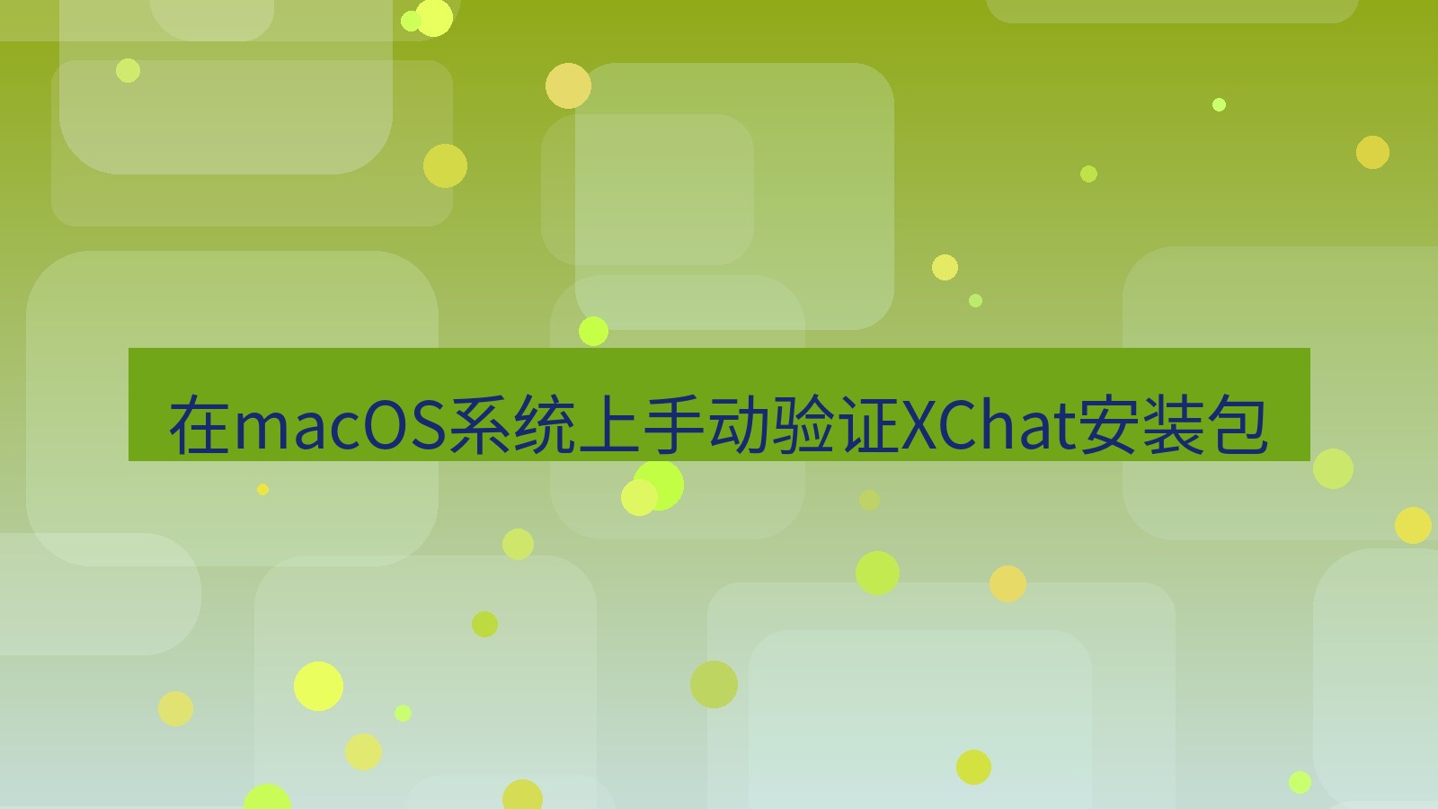xchat桌面端 在macOS系统上手动验证XChat安装包